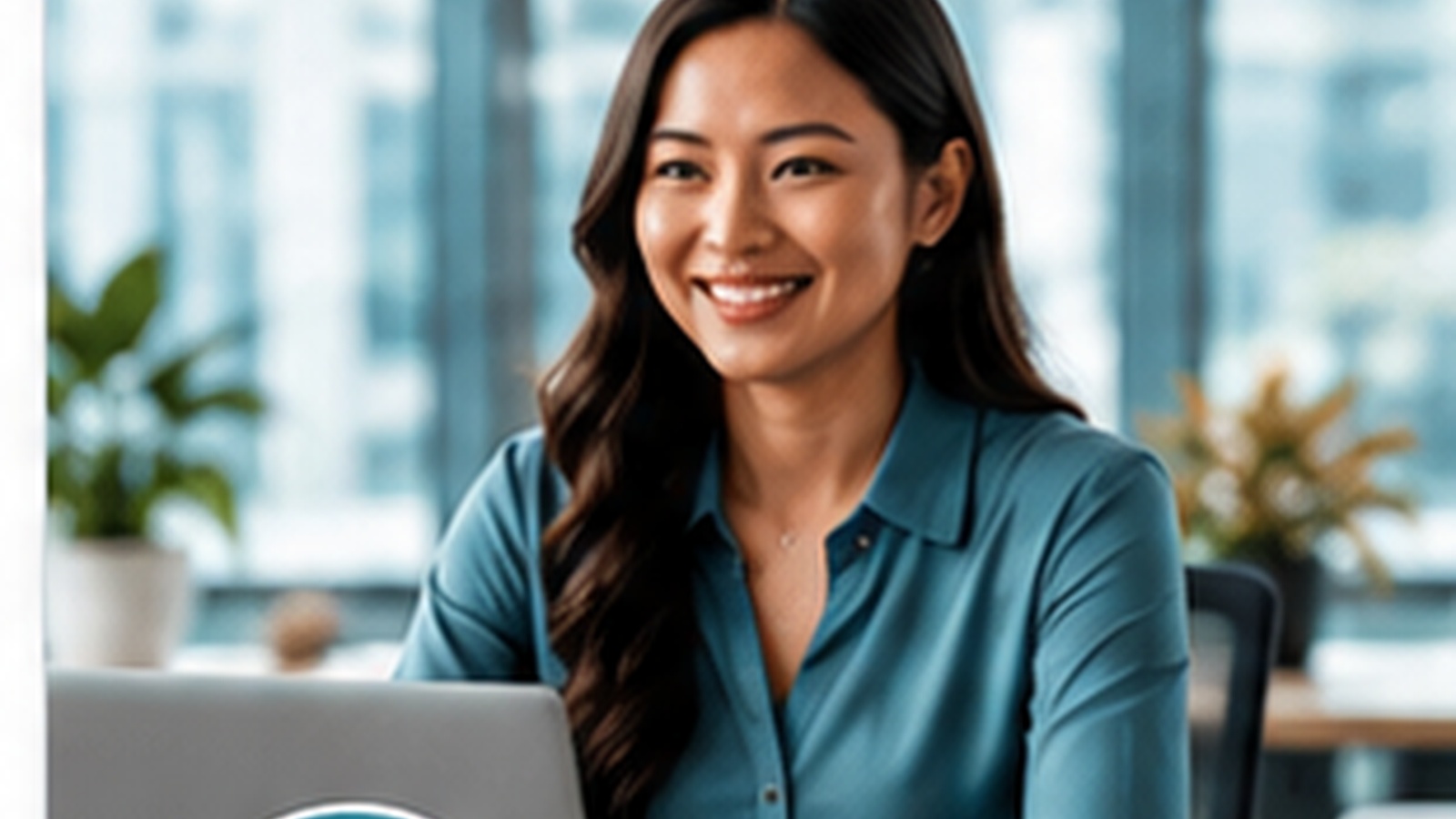 Drone business leader coordinating customer work from a laptop